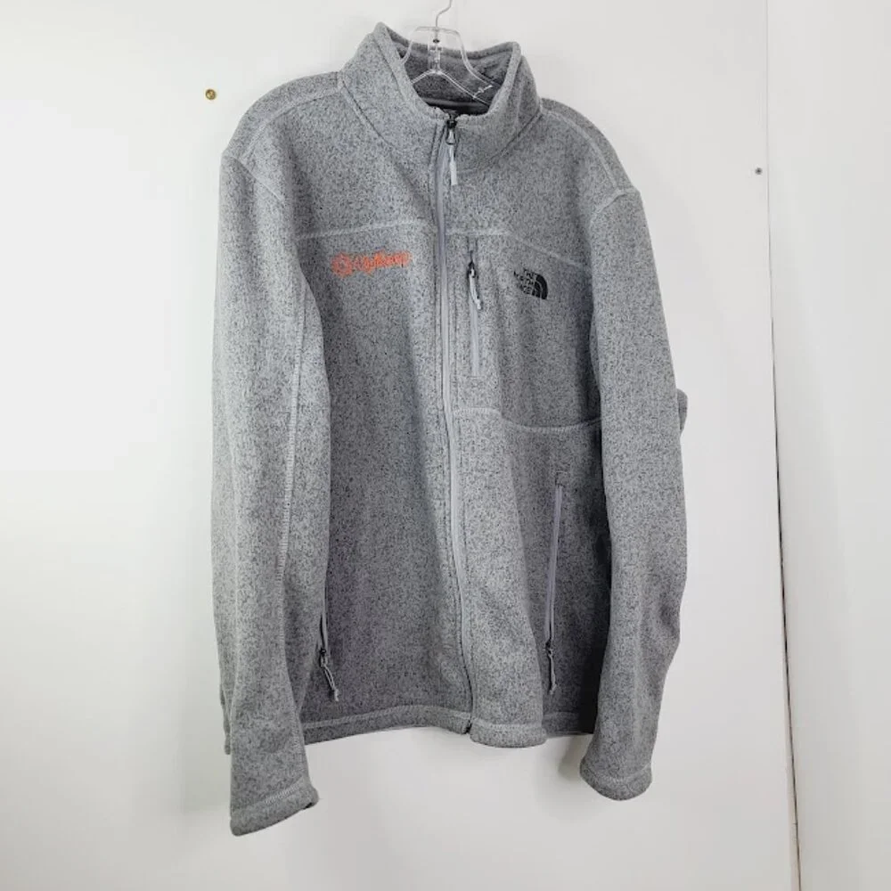The North Face Men's Gray Heather Mock Neck Fleece Winter‎ Jacket Size XL